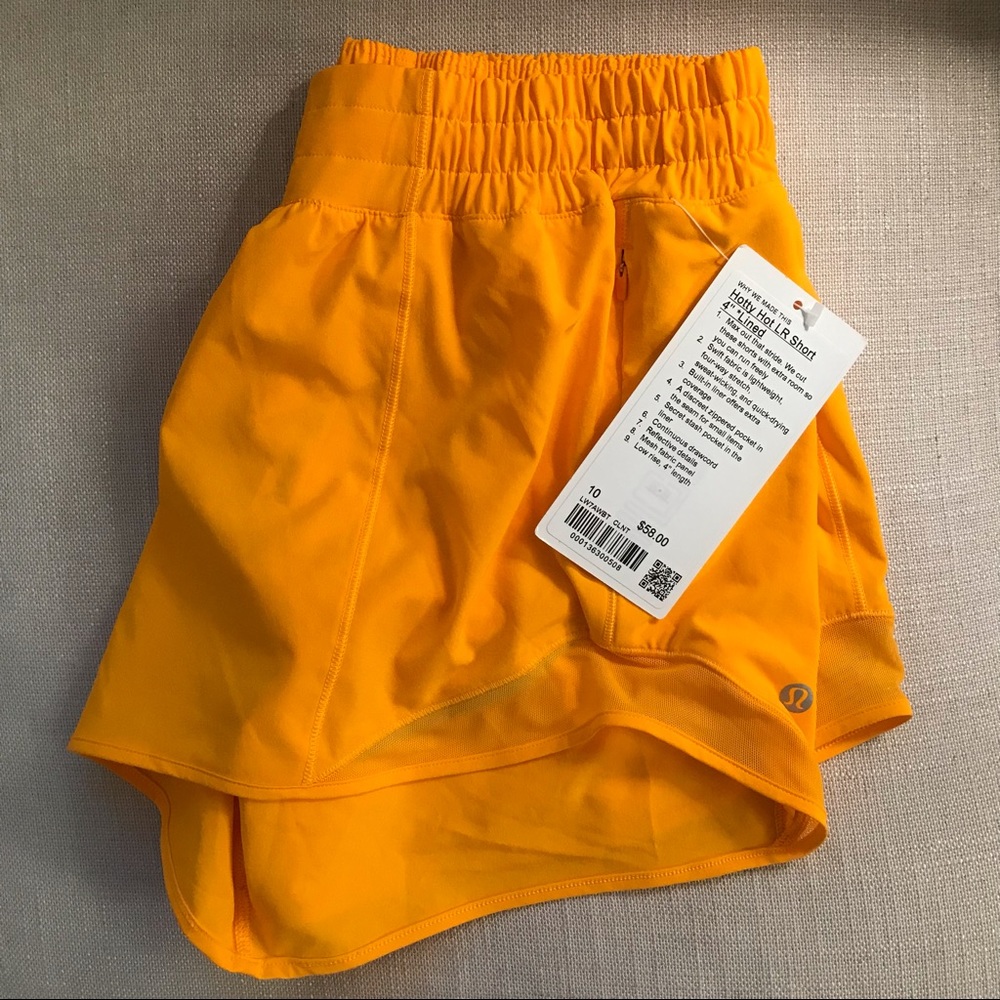 NWT Lululemon Hotty Hot 4” Size 10 Clementine